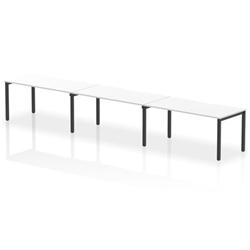 Evolve Plus 1600mm Single Row 3 Person Bench Desk White/Black on Productcaster.