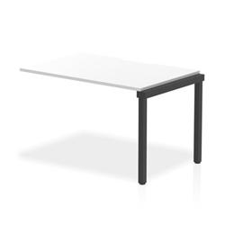 Evolve Plus 1200mm Single Row Bench Desk Ext Kit White Top Black Frame on Productcaster.