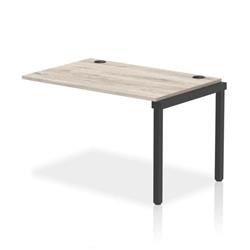 Impulse Bench Single Row Ext Kit 1200 Black Frame Bench Desk Grey Oak on Productcaster.