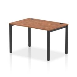 Impulse Bench Single Row 1200 Black Frame Office Bench Desk Walnut on Productcaster.