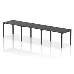 Impulse Bench Single Row 3 Person 1200 Black Frame Bench Desk Black on Productcaster.