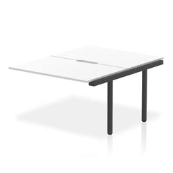Evolve Plus 1200mm B2B Office Bench Desk Ext Kit White Top Black Frame on Productcaster.