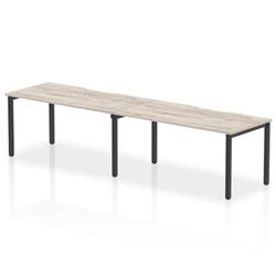 Evolve Plus 1600mm Single Row 2 Person Bench Desk Grey Oak/Black on Productcaster.