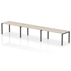 Evolve Plus 1600mm Single Row 3 Person Bench Desk Grey Oak/Black on Productcaster.