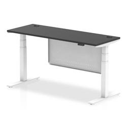 Air 1600x600 Height Adjustable Desk CP Black/White Modesty Panel on Productcaster.