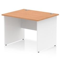 Impulse 1000x800mm Straight Office Desk Oak Top White Panel End Leg on Productcaster.