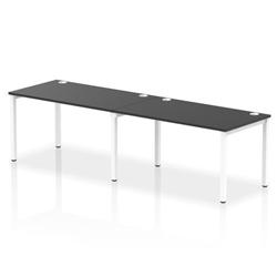 Impulse Bench Single Row 2 Person 1400 White Frame Bench Desk Black on Productcaster.