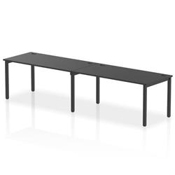Impulse Bench Single Row 2 Person 1600 Black Frame Bench Desk Black on Productcaster.