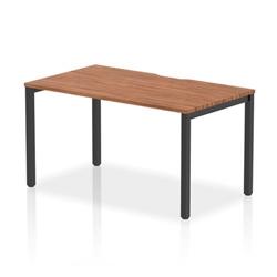 Evolve Plus 1400mm Single Starter Bench Desk Walnut Top Black Frame on Productcaster.