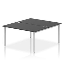 Impulse Bench B2B 2 Person 1400 Silver Frame Office Bench Desk Black on Productcaster.
