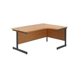 1600X1200 Single Upright Right Hand Radial Desk | Nova Oak-Black on Productcaster.