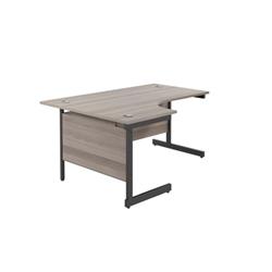 1600X1200 Single Upright Left Hand Radial Desk Grey Oak-Black on Productcaster.