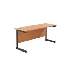 1800x600 Single Upright Rectangular Desk Beech-Black on Productcaster.