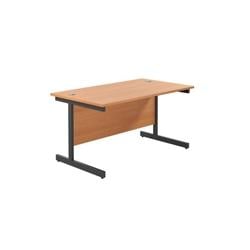 1200x800 Single Upright Rectangular Desk Beech-Black on Productcaster.