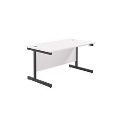 1200x800 Single Upright Rectangular Desk White-Black on Productcaster.