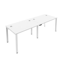 Vivace CB Single Bench with Cable Ports : 2 Person : 1400 X 800 : White/White on Productcaster.