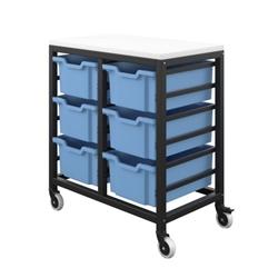 Titan Storage Unit w Tray Drawers 6 Deep Drawers F2 White/Black on Productcaster.