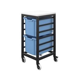Titan Storage Unit w Tray Drawers 2 Deep Drawers (F25) White/Black in Blue on Productcaster.