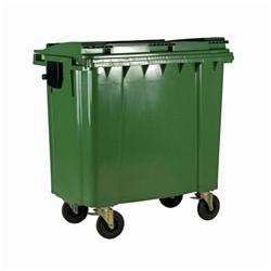 Wheelie Bin With Flat Lid 1100 Litre Green on Productcaster.