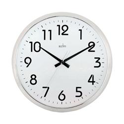 Acctim Orion Silent Sweep Wall Clock 320mm Chrome/White on Productcaster.