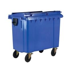 Wheelie Bin with Flat Lid 1100 Litre Blue H1450xW1400xD1200mm 377394 on Productcaster.