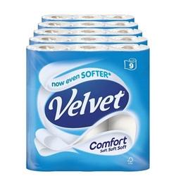 Velvet Comfort 2 Ply Toilet Rolls 9 Pack - PACK 5 on Productcaster.