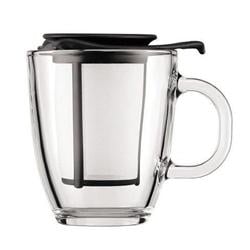 Bodum Yo-Yo Black Mug & Tea Strainer 0.35 Litre on Productcaster.