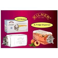 Kilner Branded SQUARE Glass Fridge Dispenser 3 Litre - PACK 2 on Productcaster.