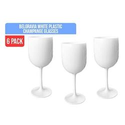 Belgravia White Plastic Wine/Champagne Glasses Pack 6”s - PACK 6 on Productcaster.