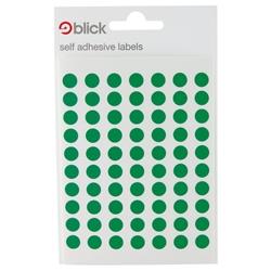 Blick Coloured Labels in Bags Round 8mm Dia 490 Per Bag | Green on Productcaster.