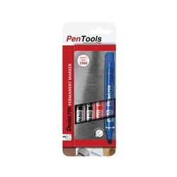 Pentel N60 Permanent Marker Chisel Assorted Pack of 4 N60-PRO4ABCEU | on Productcaster.