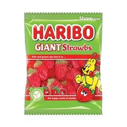 Haribo Giant Strawbs Share Size Bag 140g 12 Pack on Productcaster.