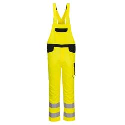 PW2 Hi-Vis Bib & Brace Yellow & Black 2X-Large Workwear Overalls | XXL on Productcaster.