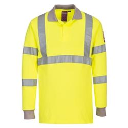 Flame Resistant Anti-Static Hi-Vis Long Sleeve Pol in Yellow Size XXL | Cotton on Productcaster.