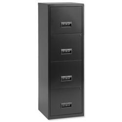 A4 Pierre Henry Filing Cabinet Steel Lockable 4 Drawers Black on Productcaster.