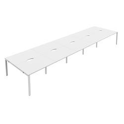 Vivace 10 Person 1200 x 800-White TopBenchDesk with White Legs on Productcaster.