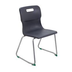 Titan Skid Base Chair Size 5 - 430mm Seat Height - Charcoal | Grey | Plastic on Productcaster.