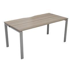 Vivace 1 Person Bench Desk 1400 x 800 - Grey Oak Top-CB1480COGOSV/1P on Productcaster.