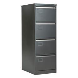 Bisley 4 Drawer Contract Steel Filing Cabinet - Black - AOC4BLK on Productcaster.