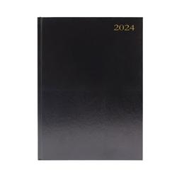 A4 Desk Diary Day Per Page | Black 2024 on Productcaster.