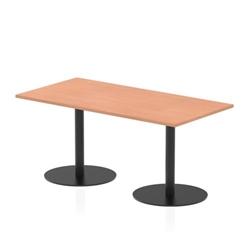 Italia 1600 x 800mm Rectangular Table Beech 720mm High Black Leg on Productcaster.