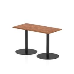 Italia 1200x600mm Rectangular Table Walnut Top 720mm High Black Leg on Productcaster.