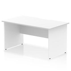 Impulse 1400 x 800mm Scalloped Desk White Top Panel End Leg on Productcaster.