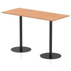 Italia 1800 x 800mm Poseur Table Oak Top H:1145mm Black Leg on Productcaster.