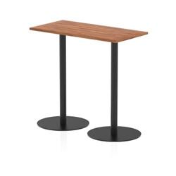 Italia 1200x600mm Rectangular Table Walnut Top 1145mm High Black Leg on Productcaster.