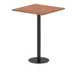 Italia 800mm Poseur Square Table Walnut Top 1145mm High Black Leg on Productcaster.