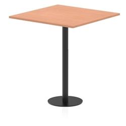 Italia 1000mm Poseur Square Table Beech 1145mm High Black Leg on Productcaster.