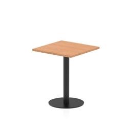 Italia 600mm Poseur Square Table Oak Top 720mm High Black Leg on Productcaster.