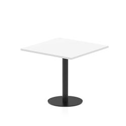 Italia 800mm Poseur Square Table White Top 720mm High Black Leg on Productcaster.