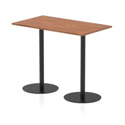 Italia 1400 x 800mm Rectangular Table Walnut Top 1145mm High Black Leg on Productcaster.